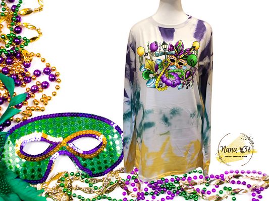 Mardi Gras Mask and Beads Tee Shirts