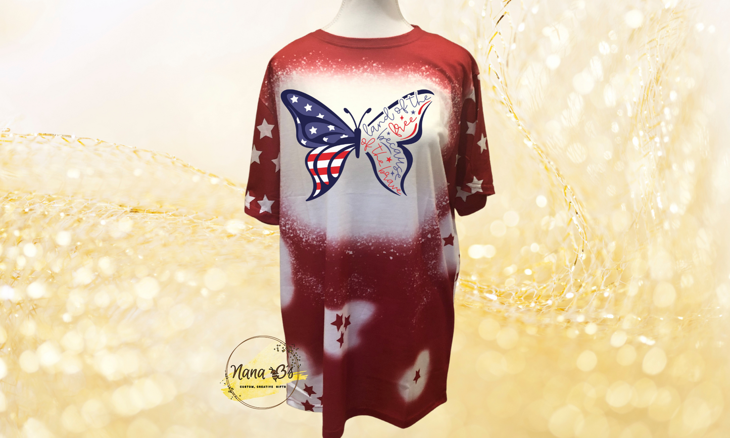 FOURTH OF JULY TEES Patriotic Butterfly