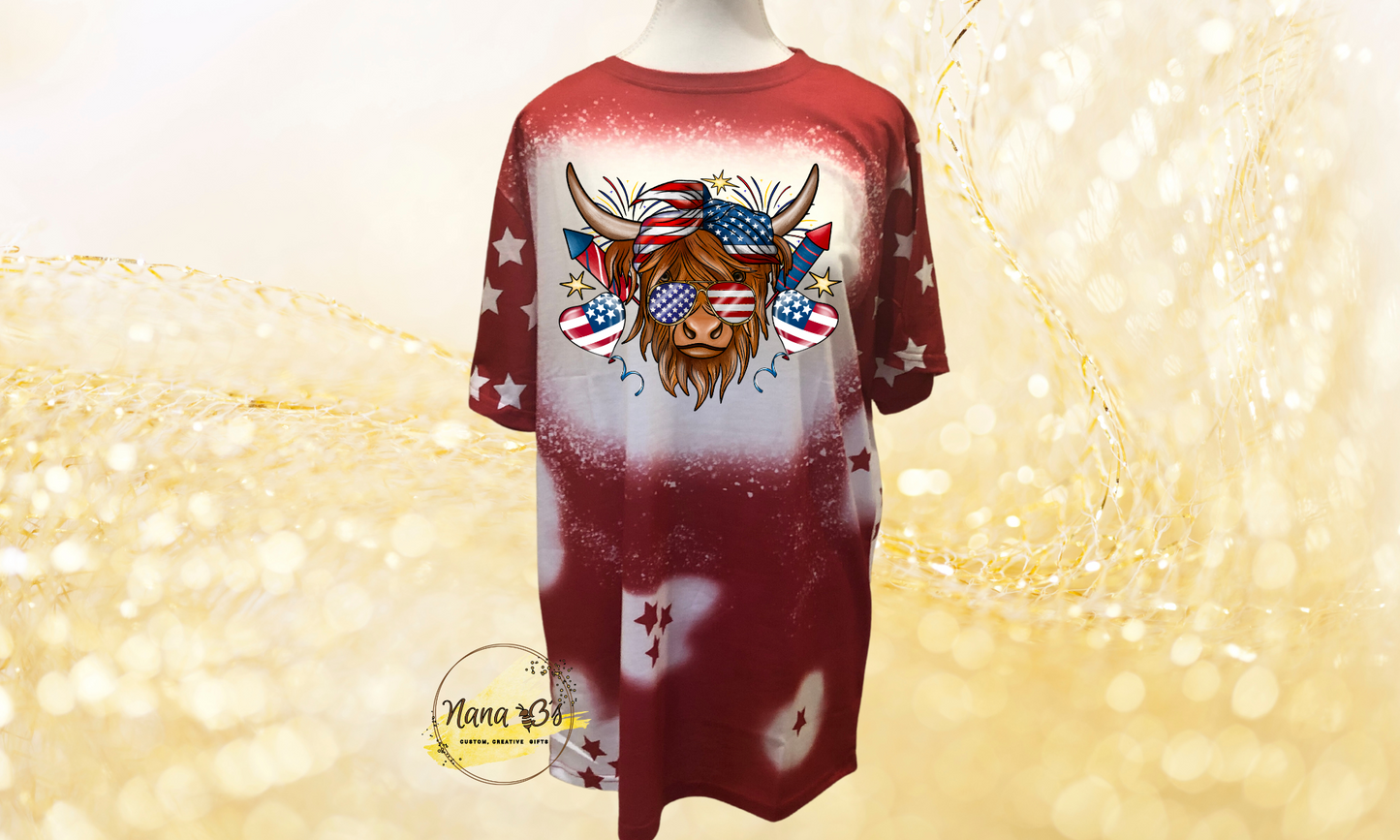 FOURTH OF JULY TEES Highland Cow