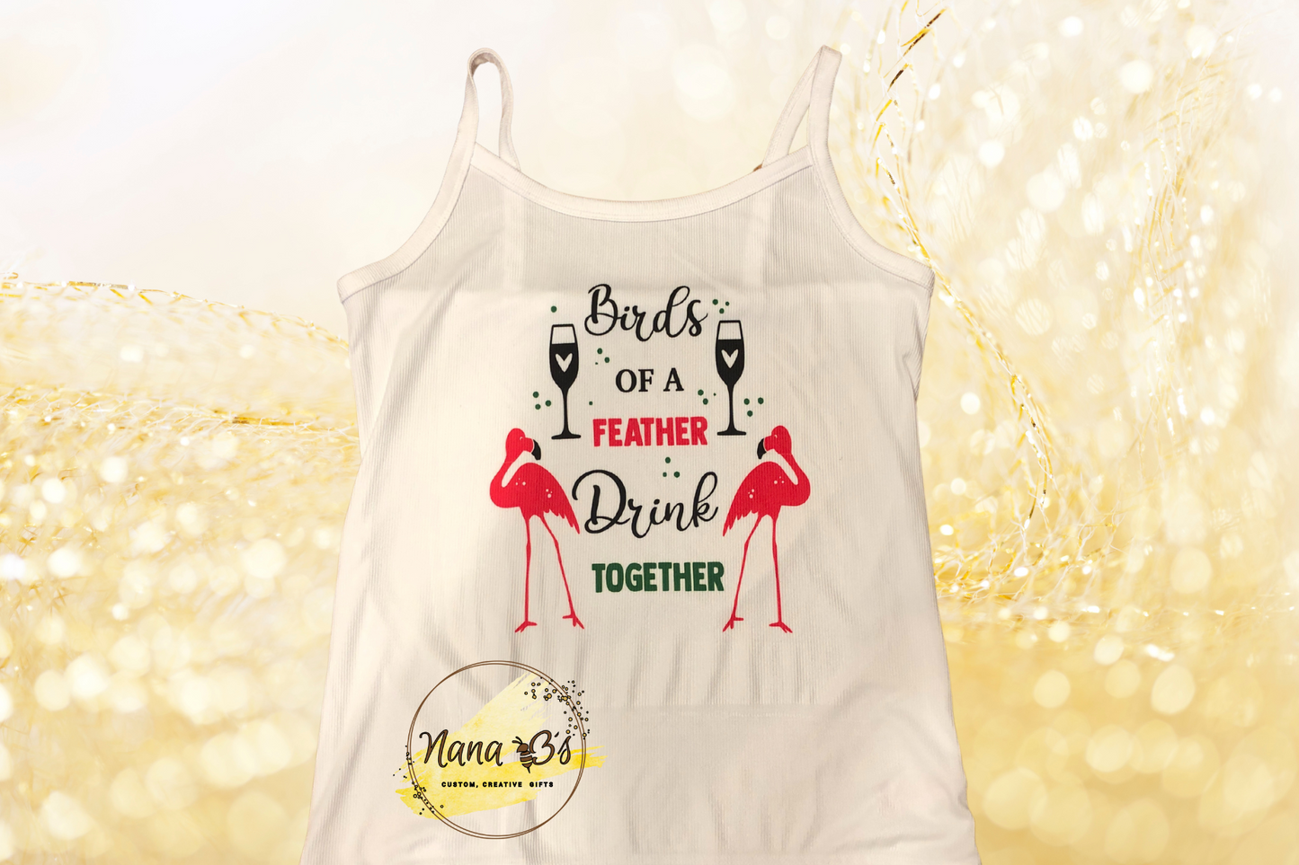 Flamingo Fun: Birds Of a Feather Drink Together Tank Top