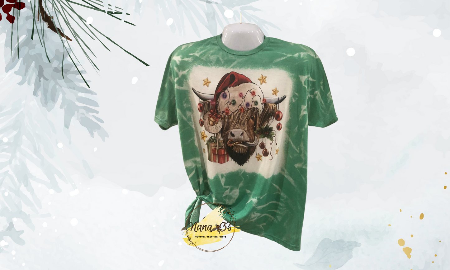 Christmas Cow with Christmas Balls T-Shirt