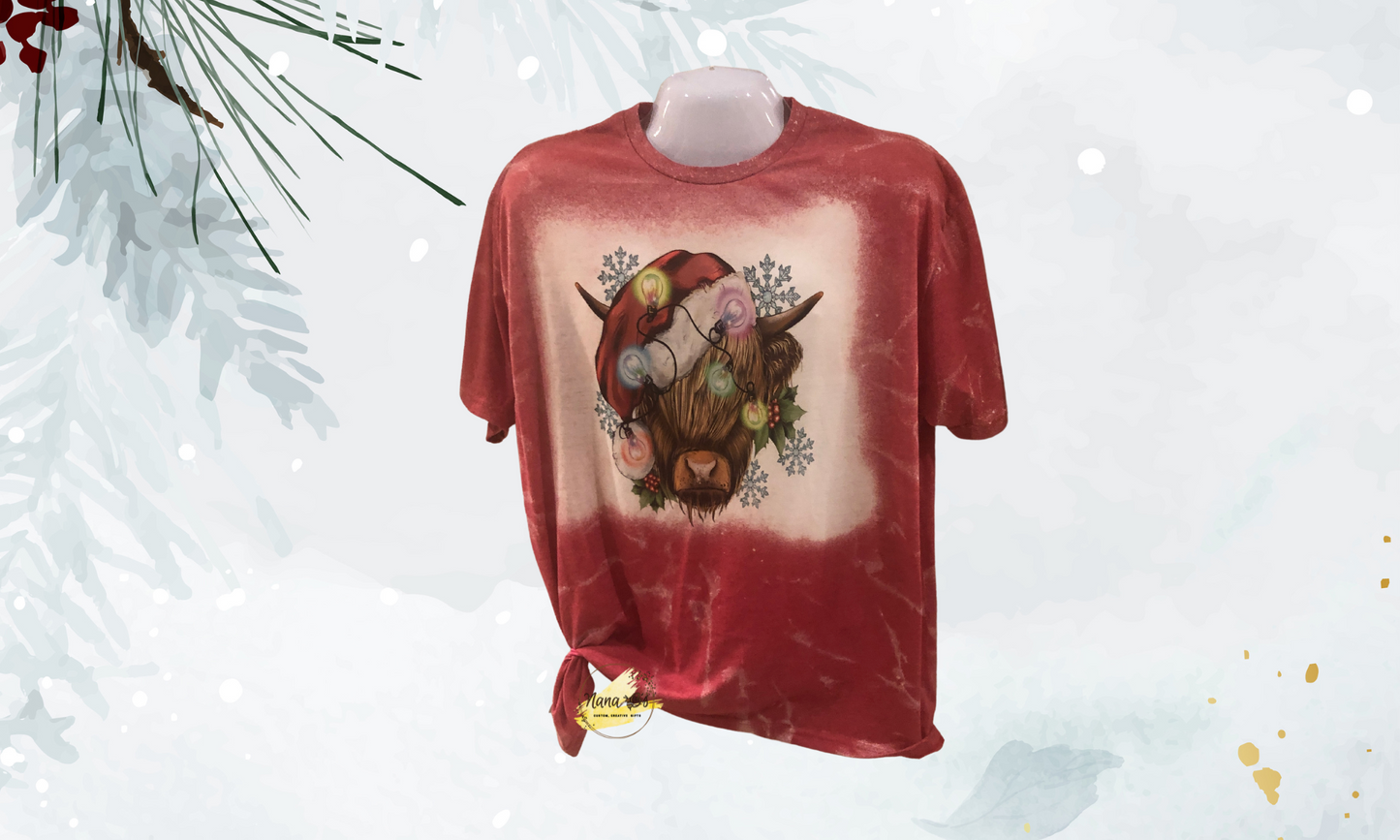 Christmas Cow with Christmas Balls T-Shirt