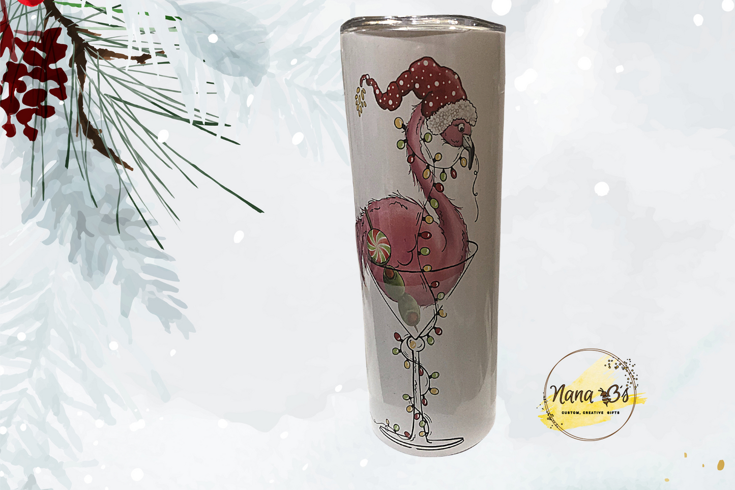 Flamingo Christmas Lights Tumbler