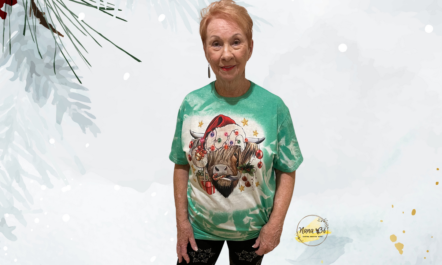 Christmas Cow with Christmas Balls T-Shirt