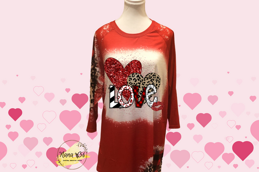 Valentines 3/4 sleeved Tees Shirts