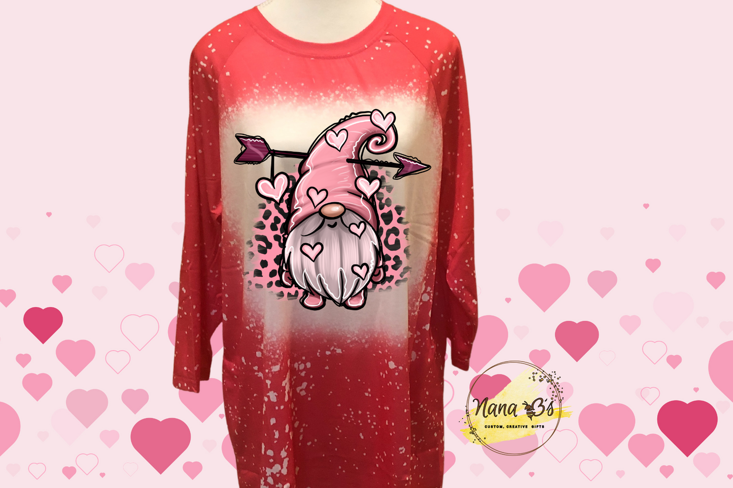 Valentine Gnome 3/4 sleeved Tee Shirt